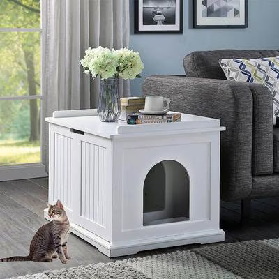 Luxury Litter Box Cabinet - Mid-Century Modern Cat Furniture