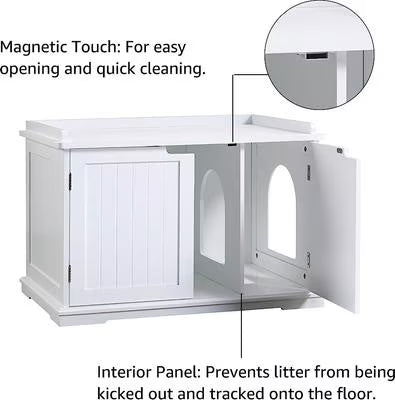 Luxury Litter Box Cabinet - Mid-Century Modern Cat Furniture