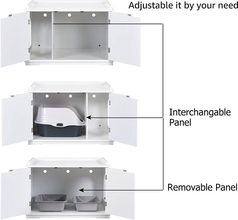 Luxury Litter Box Cabinet - Mid-Century Modern Cat Furniture